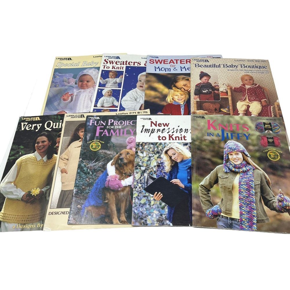 Lot‎ of Vintage Assortment of Knitting  Booklets & Leaflets Sweaters Baby